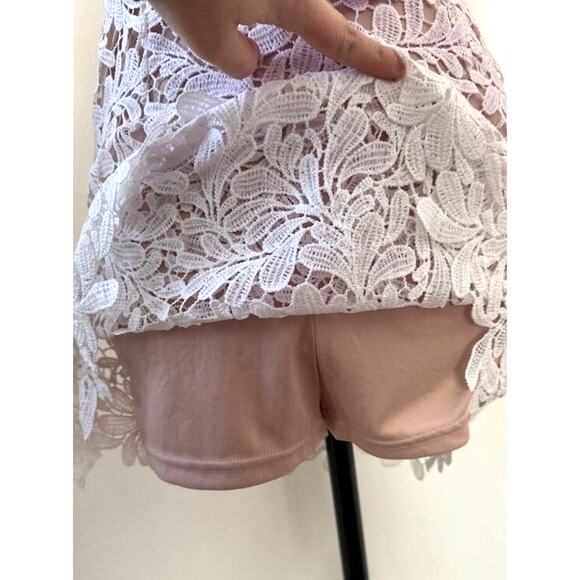NWOT Lavender Ombre Lace Romper Mini Dress w/ Shorts Womens S Party/Cocktail - Picture 4 of 9
